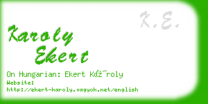 karoly ekert business card